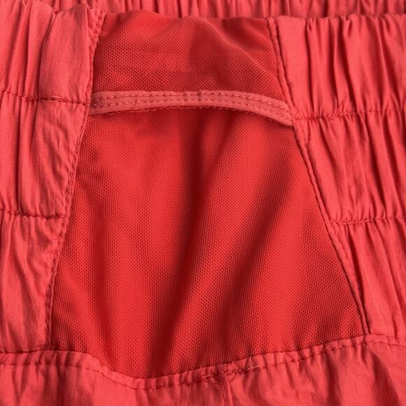 Free People Shorts Women M FP Movement The Way Home Orange Red Stretch High Rise - Picture 6 of 7